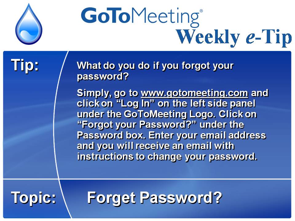 GoToTip002: Forgot Password